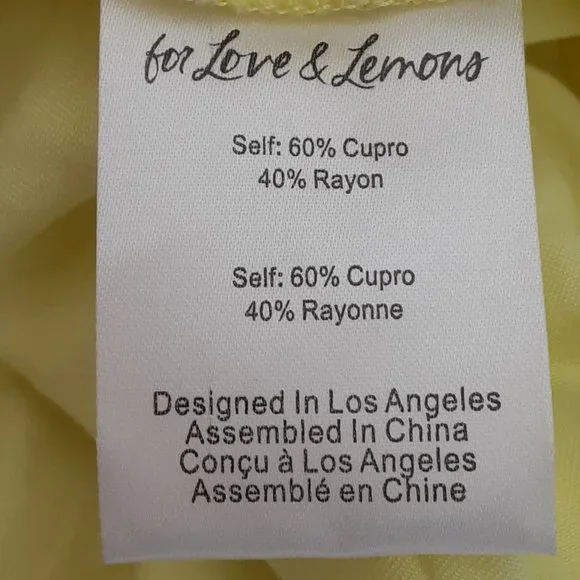 NWOT FOR LOVE & LEMONS YELLOW RANA MINI DRESS IN YELLOW - Picture 8 of 8